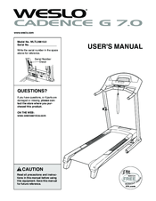 Weslo Cadence G 7.0 User Manual