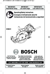 Bosch CSW41 Operating/Safety Instructions Manual