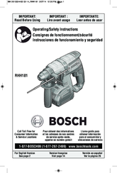 Bosch RHH181 Operating/Safety Instructions Manual