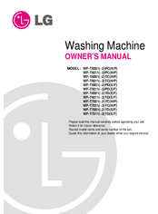 LG WF-T7001(~2)TC(H/P) Owner's Manual