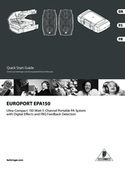Behringer Europort EPA150 Quick Start Manual