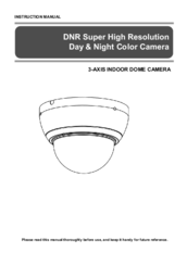Sony 3-AXIS INDOOR DOME CAMERA Instruction Manual