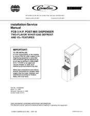 Cornelius FCB 3 H.P. POST-MIX DISPENSER Installation & Service Manual