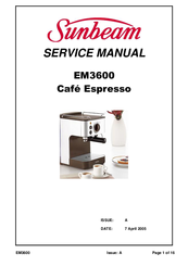 Sunbeam Cafe Espresso EM3600 Service Manual