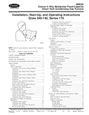 Carrier 58MXA 170 Series Installation, Start-Up, And Operating Instructions Manual