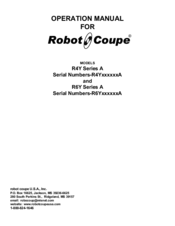 Robot Coupe R4Y Series A Operation Manual