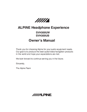 ALPINE SVH300UB Owner's Manual