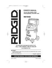 RIDGID WD19560 Owner's Manual And Fitness Manual