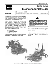 Toro Groundsmaster 300 Series Service Manual