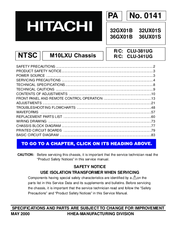 Hitachi UltraVision UX Series 36GX01B, 36UX01S, 32GX01B, 32UX01S Service Manual
