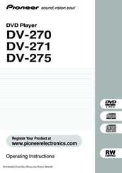 Pioneer DV-270 Operating Instructions Manual