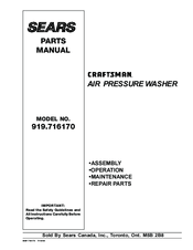 Craftsman 919.716170 Assembly & Operation Manual