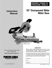 Porter-Cable 3807 Instruction Manual