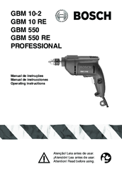 Bosch PROFESSIONAL GBM 550 Operating Instructions Manual
