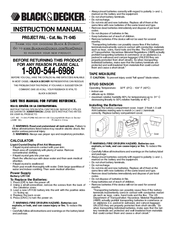 Black & Decker PROJECT PAL 71-045 Instruction Manual