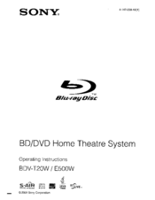 Sony BDV-E500W Operating Instructions Manual