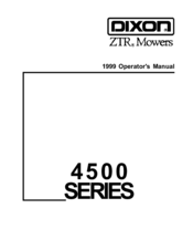 Dixon 1999 ZTR 4516K Operator's Manual
