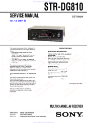 Sony STR-DG810 Service Manual