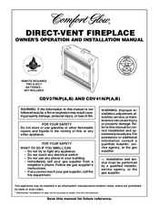 Comfort Glow CDV37N/PB Owner's Operation And Installation Manual