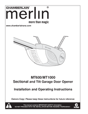 Chamberlain merlin MT600 Installation And Operating Instructions Manual