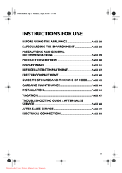 Whirlpool ARC 4360 IX Instructions For Use Manual