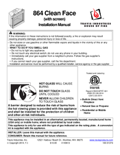 Travis Industries 864 Clean Face GSR2 Installation Manual