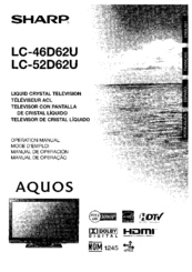 Sharp AQuas LC-46D62U Operation Manual