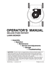 Poulan Pro DELUXE PUSH ROTARY LAWN MOWER Operator's Manual