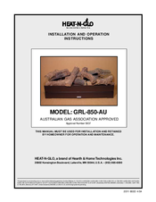 HEAT-N-GLO GRL-850-AU Installation And Operation Instructions Manual