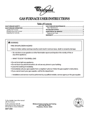 Whirlpool GAS FURNACE User Instructions