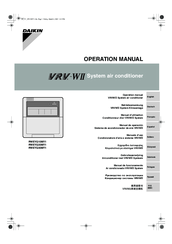 Daikin VRVWII RWEYQ10MY1 Operation Manual