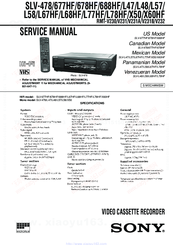 Sony SLV-677HF - Video Cassette Recorder Service Manual
