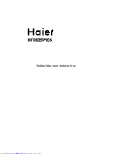 Haier HFD635WISS Instructions For Use Manual