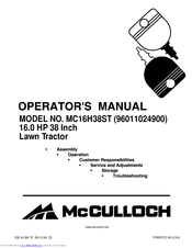 McCulloch 96011024900 Operator's Manual
