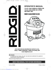 RIDGID WD1246 Operator's Manual