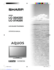 Sharp Aquos LC-37A33X Operation Manual