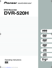 Pioneer DVR-520H Operating Instructions Manual