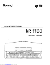 Roland KR-5500 Owner's Manual