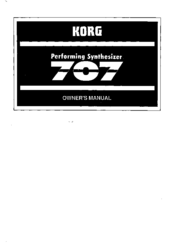 Korg 707 Owner's Manual
