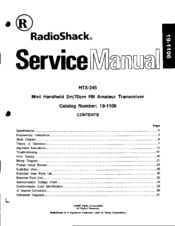 Radio Shack HTX-245 Service Manual
