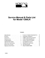 Norcold 1200LR Service Manual & Parts List