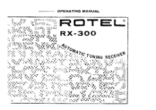 Rotel RX-300 Operating Manual