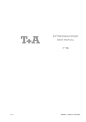 T+A p10 User Manual