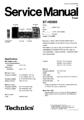 Technics ST-HD505 Service Manual