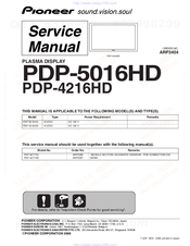 Pioneer PDP-5016HD Service Manual