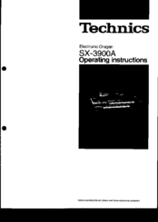 Technics SX-3900A Operating Instructions Manual
