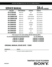 Sony FD Trinitron Wega KV-32HS420 Service Manual