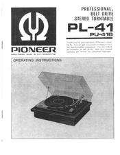 Pioneer PL-41 Operating Instructions Manual