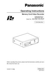 Panasonic AG-CPD15P Operating Instructions Manual