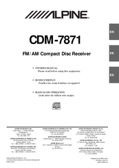 Alpine CDM-7871 Owner's Manual